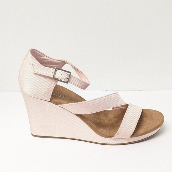 Toms Women's Pink Wedge Sandals New In Box 11 Wide - Picture 1 of 6